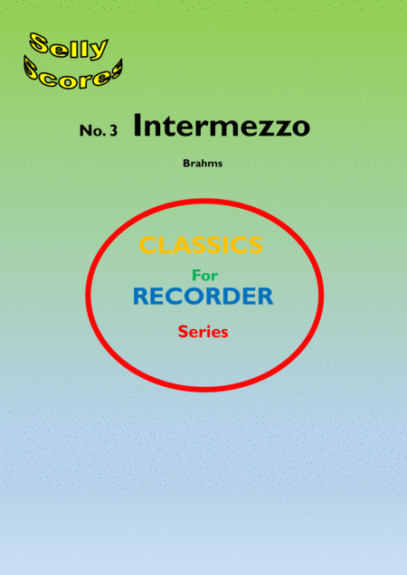 Intermezzo Op 117 No 1 Brahms Sheet Music