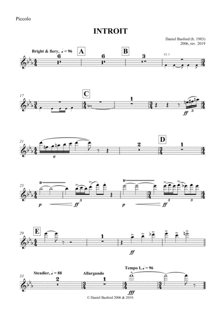 Introit For Band Set Of Parts Sheet Music