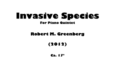 Invasive Species For Piano Quintet Sheet Music