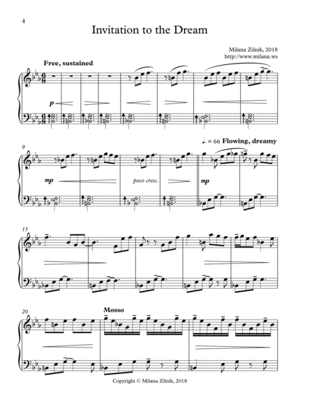 Free Sheet Music Invitation To The Dream