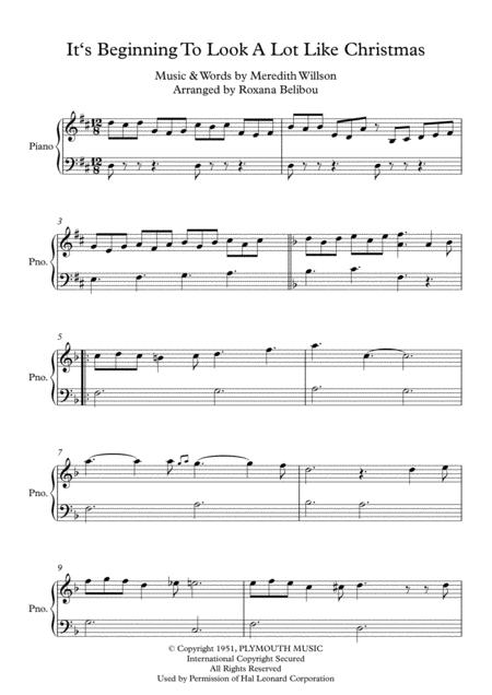 Free Sheet Music It Beginning To Look A Lot Like Christmas Easy Piano