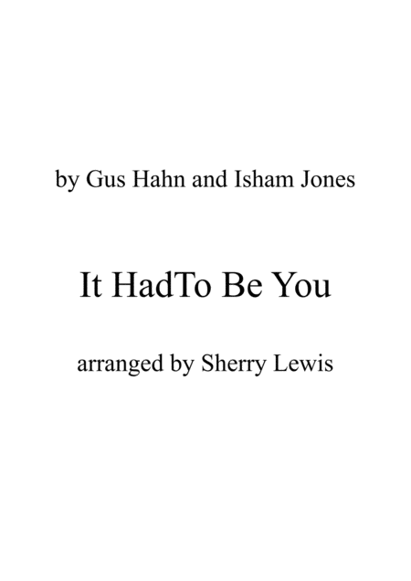 It Had To Be You String Duo For String Duo Sheet Music