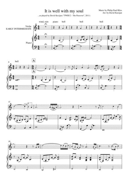 It Is Well With My Soul Piano Violin Early Intermediate Sheet Music