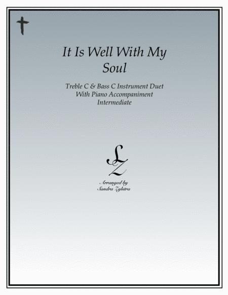 It Is Well With My Soul Treble Bass C Instrument Duet Sheet Music