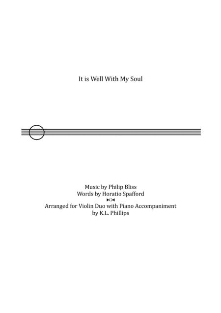 It Is Well With My Soul Violin Duo With Piano Accompaniment Sheet Music