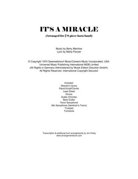 Free Sheet Music Its A Miracle Arranged For 7 8 Piece Horn Band