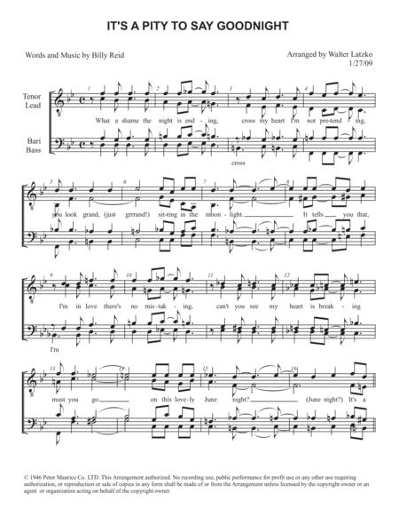 Its A Pity To Say Goodnight Sheet Music