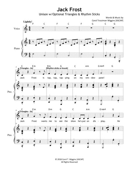 Free Sheet Music Jack Frost