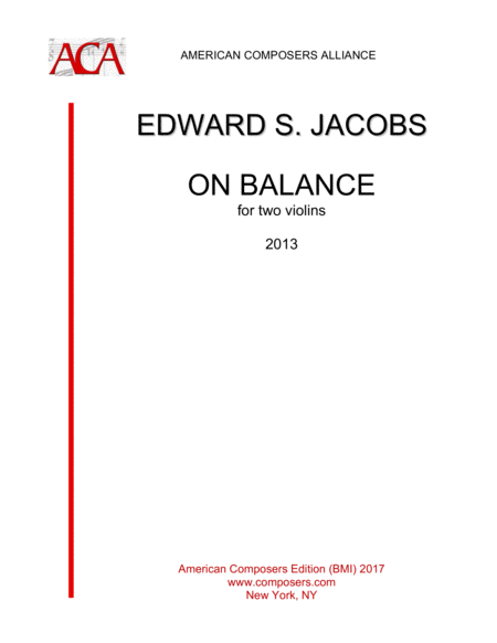 Jacobs On Balance Sheet Music