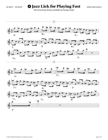 Jazz Lick 8 For Playing Fast Sheet Music