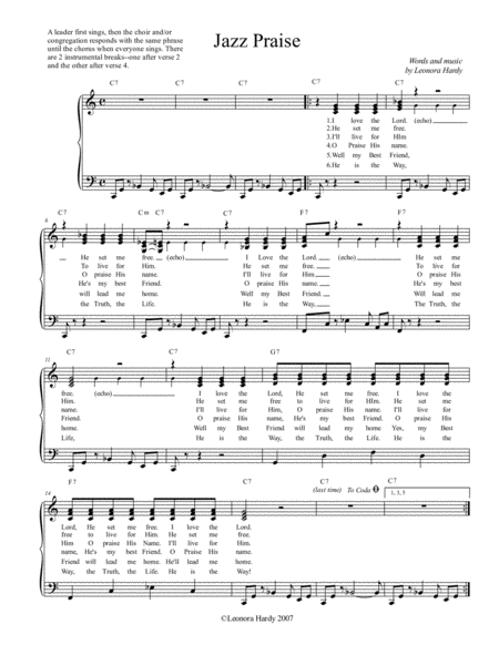 Jazz Praise Sheet Music