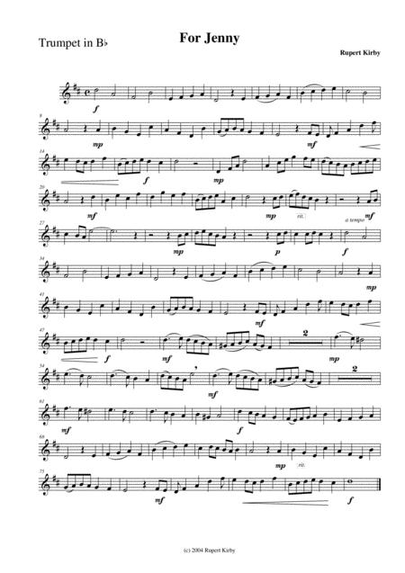 Jenny For Trumpet And Piano Sheet Music