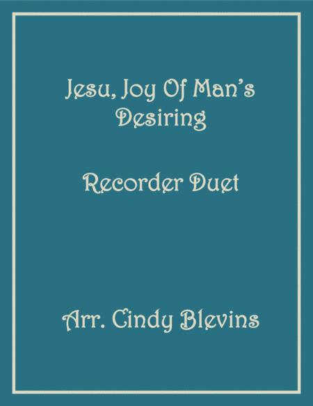 Free Sheet Music Jesu Joy Of Mans Desiring Recorder Duet