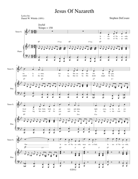 Jesus Of Nazareth Sheet Music