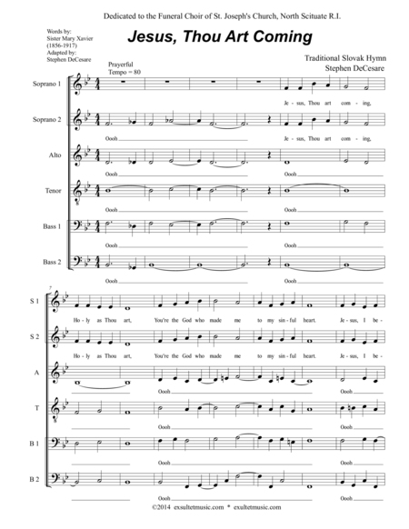 Jesus Thou Art Coming Sheet Music