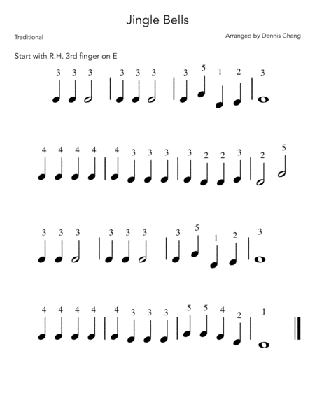 Jingle Bells 3 Easy Piano Versions Great For Teaching Different Beginners Sheet Music