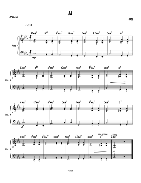 Jj Piano Sheet Music