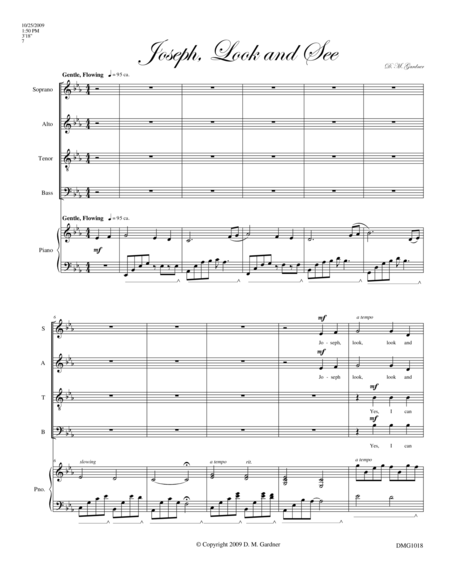 Joseph Look And See Satb Divisi And Piano Sheet Music