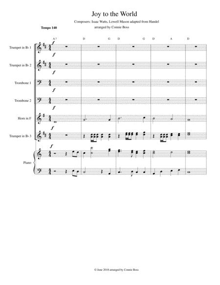 Free Sheet Music Joy To The World 7 Piece Brass Ensemble With Piano