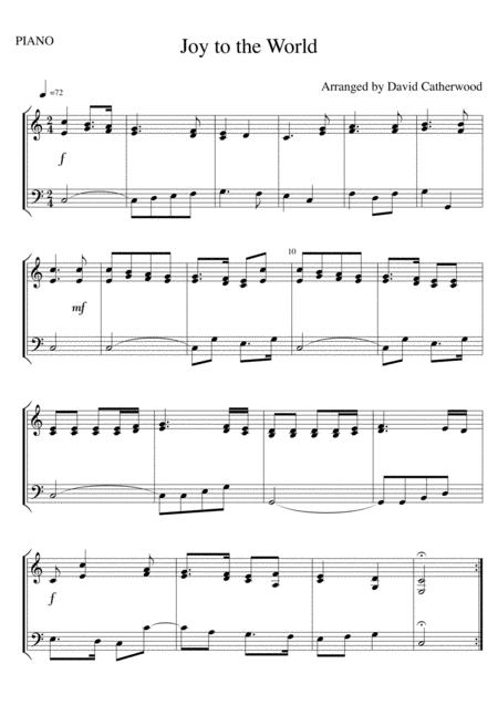 Joy To The World Arranged For Easy Piano By David Catherwood Sheet Music