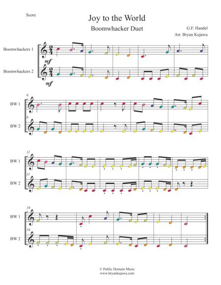 Joy To The World Boomwhacker Duet Sheet Music