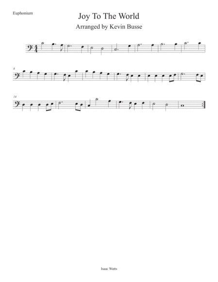 Free Sheet Music Joy To The World Easy Key Of C Euphonium