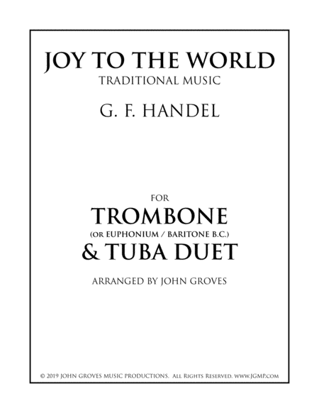 Joy To The World Trombone Tuba Duet Sheet Music