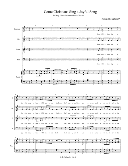 Joyful Song Is A Religious Choral Arrangement For Satb With Piano Accompaniment Sheet Music