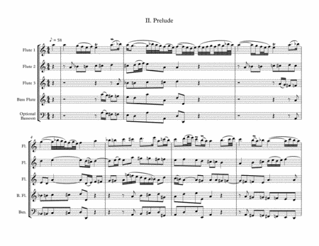 Js Bach Das Alte Jahr Vergangen Ist Arranged For Flute Choir 3 Flutes Bass Flute Opt Bassoon Ii Prelude Sheet Music