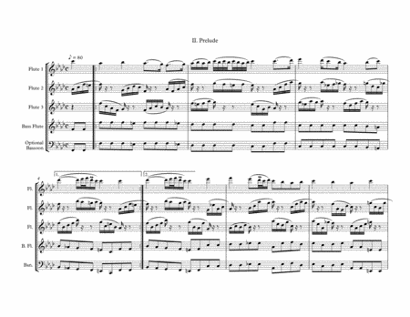 Js Bach Ich Ruf Zu Dir Herr Jesu Christ Arranged For Flute Choir 3 Flutes Bass Flute Opt Bassoon Ii Prelude Sheet Music