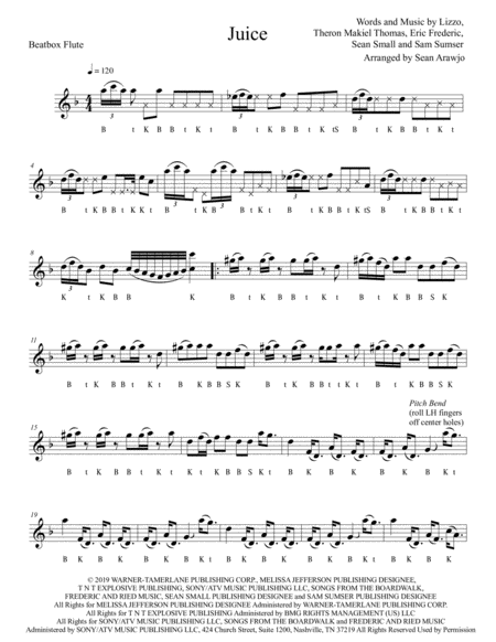 Juice For Beatbox Flute Sheet Music