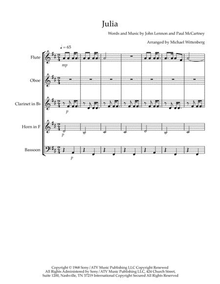 Free Sheet Music Julia Wind Quintet