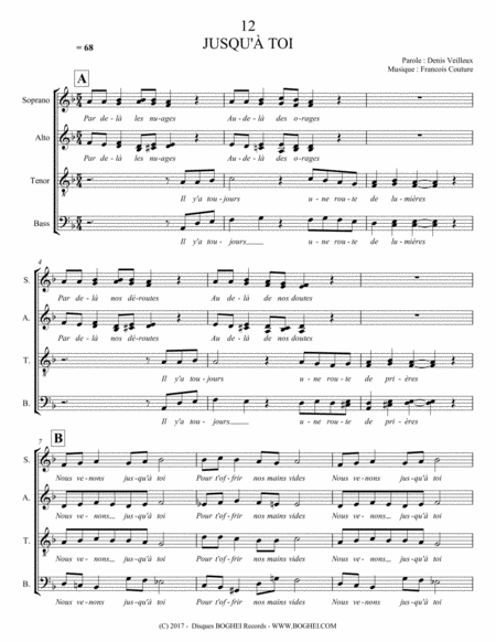 Jusqu A Toi Sheet Music