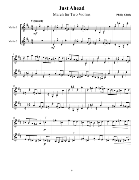 Just Ahead For Two Violins Sheet Music