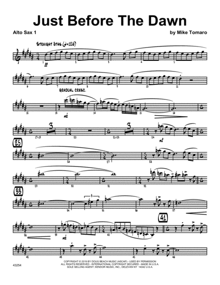 Just Before The Dawn 1st Eb Alto Saxophone Sheet Music