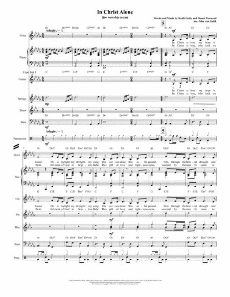 Jvg 3023 Wb In Christ Alone For Worship Band All Parts For Lead Piano Guitar 2 Part Brass Strings Bass Drums Sheet Music