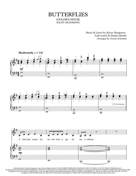 Free Sheet Music Kacey Musgraves Butterflies