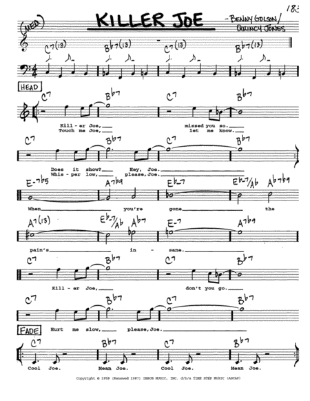 Killer Joe Sheet Music