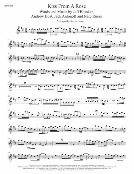 Free Sheet Music Kiss From A Rose Alto Sax