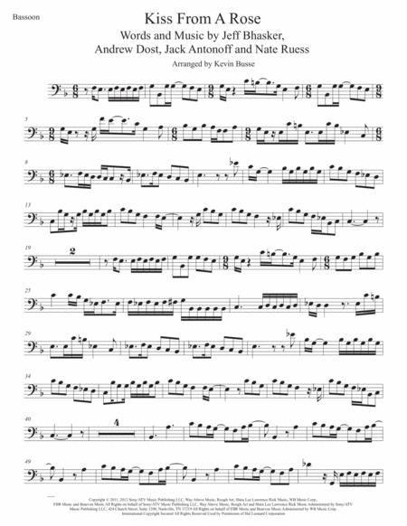 Free Sheet Music Kiss From A Rose Bassoon