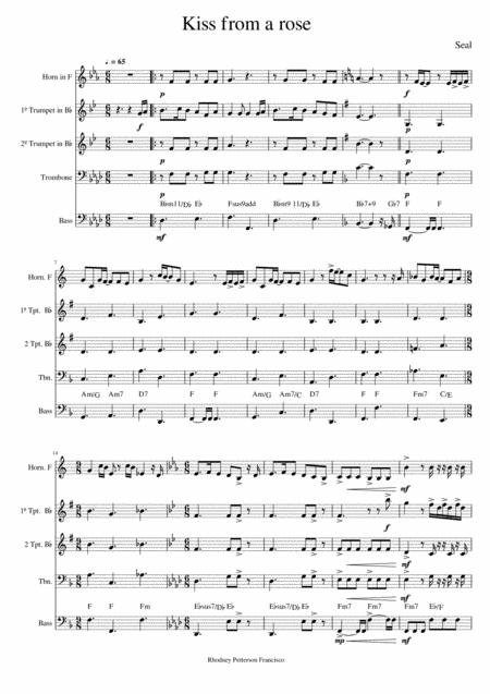 Free Sheet Music Kiss From A Rose Brass Quintet