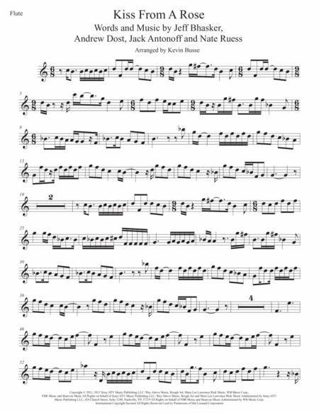 Free Sheet Music Kiss From A Rose Easy Key Of C Flute