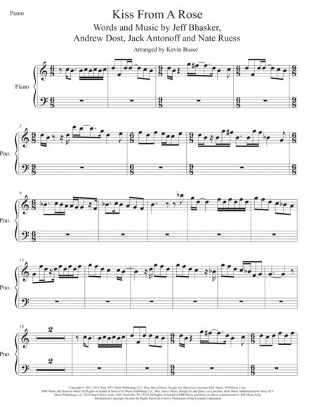 Free Sheet Music Kiss From A Rose Easy Key Of C Piano