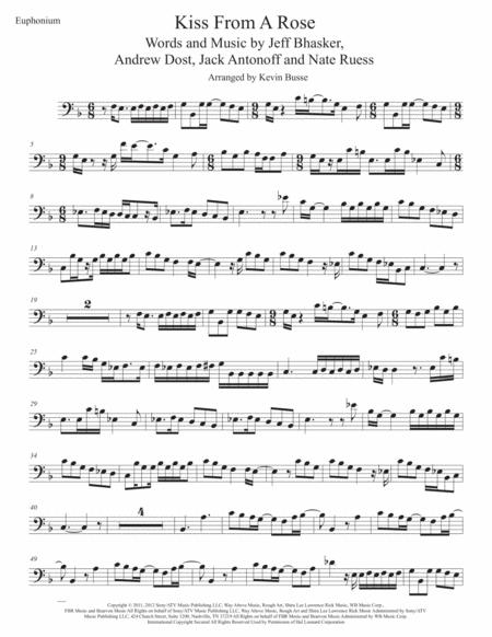 Free Sheet Music Kiss From A Rose Euphonium