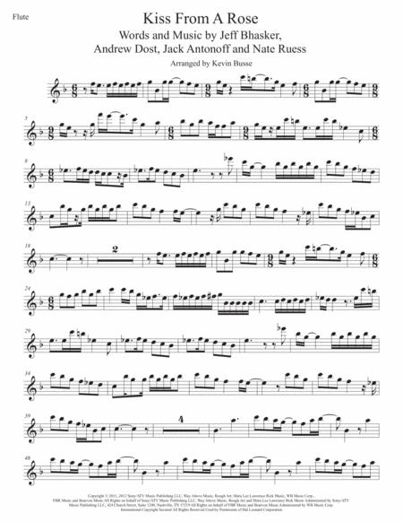 Free Sheet Music Kiss From A Rose Flute
