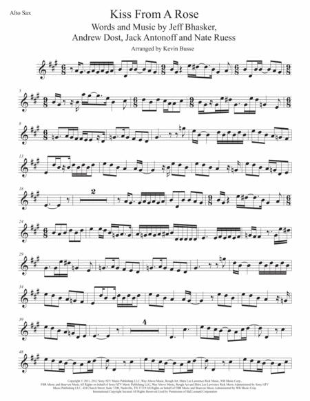 Free Sheet Music Kiss From A Rose Original Key Alto Sax