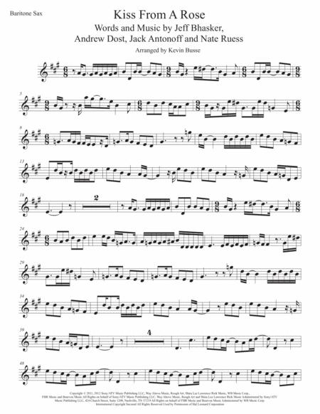 Kiss From A Rose Original Key Bari Sax Sheet Music