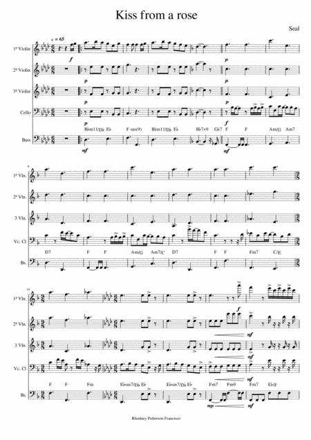 Kiss From A Rose Strings Quintet Sheet Music