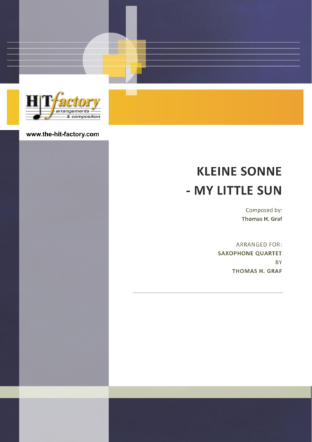 Kleine Sonne My Little Sun Waltz Saxophone Quartet Sheet Music