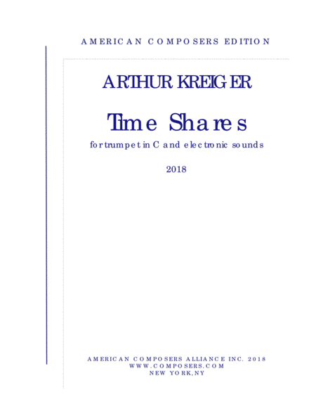 Kreiger Time Shares Sheet Music